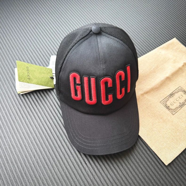 Gucci Gucci Embroidered Logo Black Baseball Cap - dmc Size ONE SIZE - 2 Thumbnail