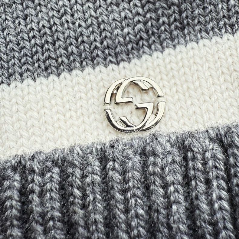 Gucci Gucci Logo Metallic Knit Beanie Hat - dmc Size ONE SIZE - 2 Thumbnail