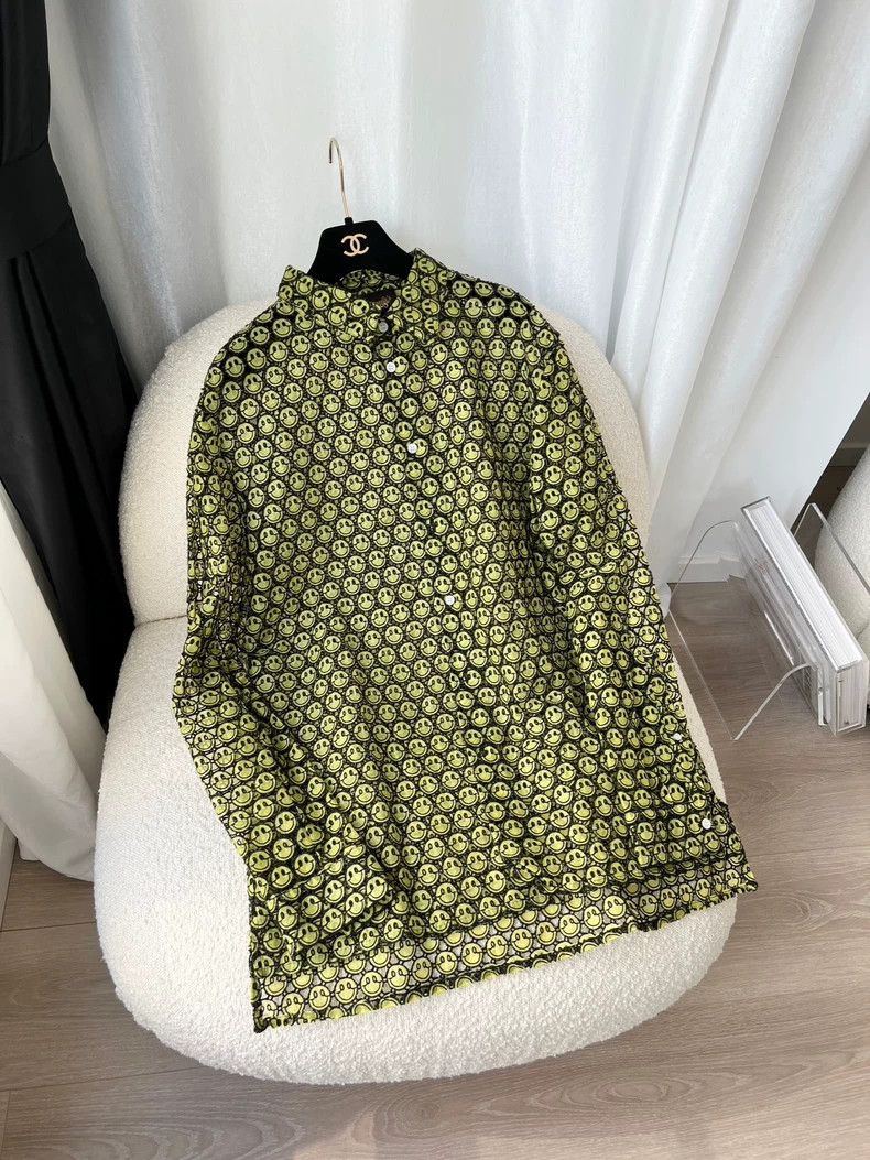 Loewe Loewe Smiley collaborative silver light green hollow smiley face shirt jacket - dmc Size M / US 6-8 / IT 42-44 - 6 Thumbnail