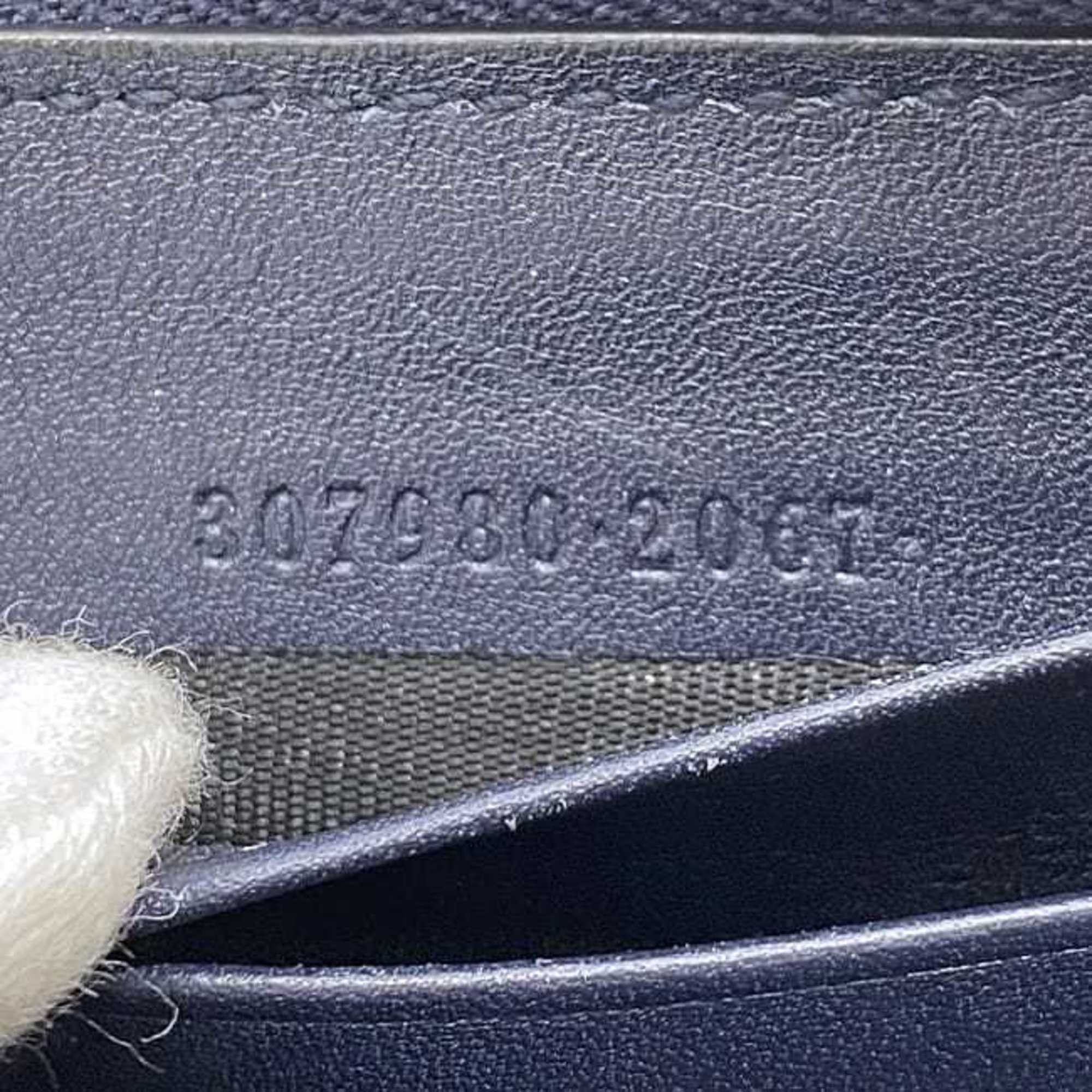 Gucci Gucci Round Long Wallet ec-23550 Navy with Shimmering Lines 307980 Leather 2067 GUCCI GG Zip-Around Embossing for Men and Women Size ONE SIZE - 11 Thumbnail