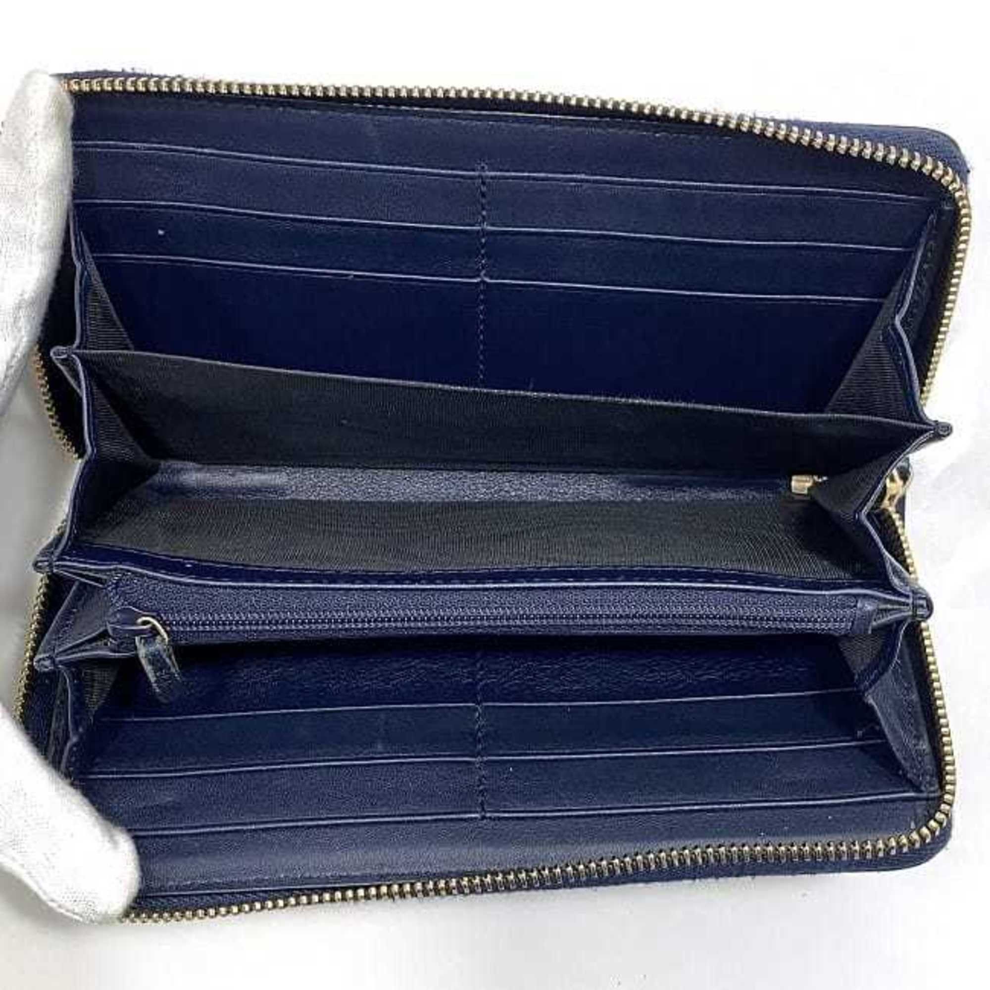 Gucci Gucci Round Long Wallet ec-23550 Navy with Shimmering Lines 307980 Leather 2067 GUCCI GG Zip-Around Embossing for Men and Women Size ONE SIZE - 8 Thumbnail
