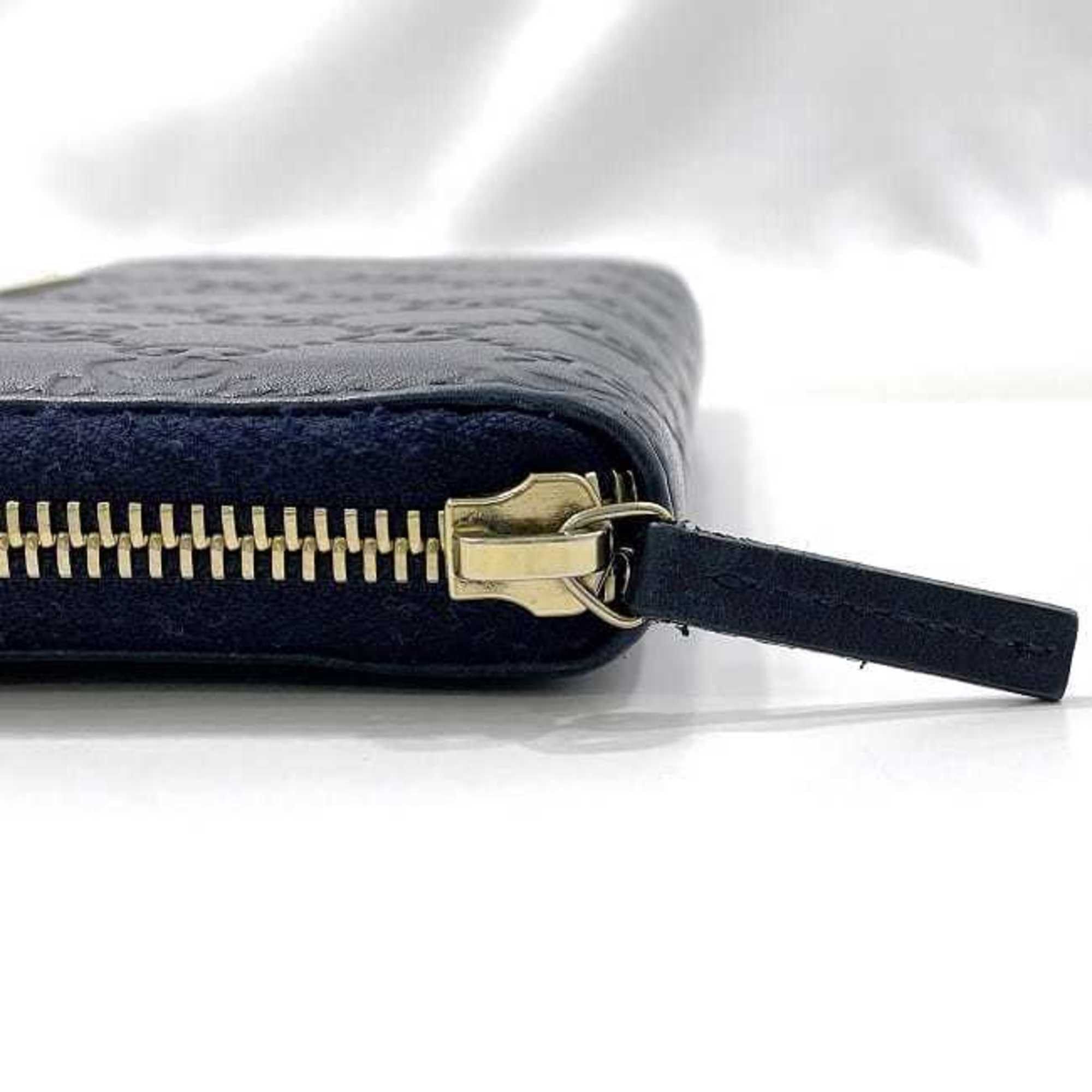 Gucci Gucci Round Long Wallet ec-23550 Navy with Shimmering Lines 307980 Leather 2067 GUCCI GG Zip-Around Embossing for Men and Women Size ONE SIZE - 7 Thumbnail