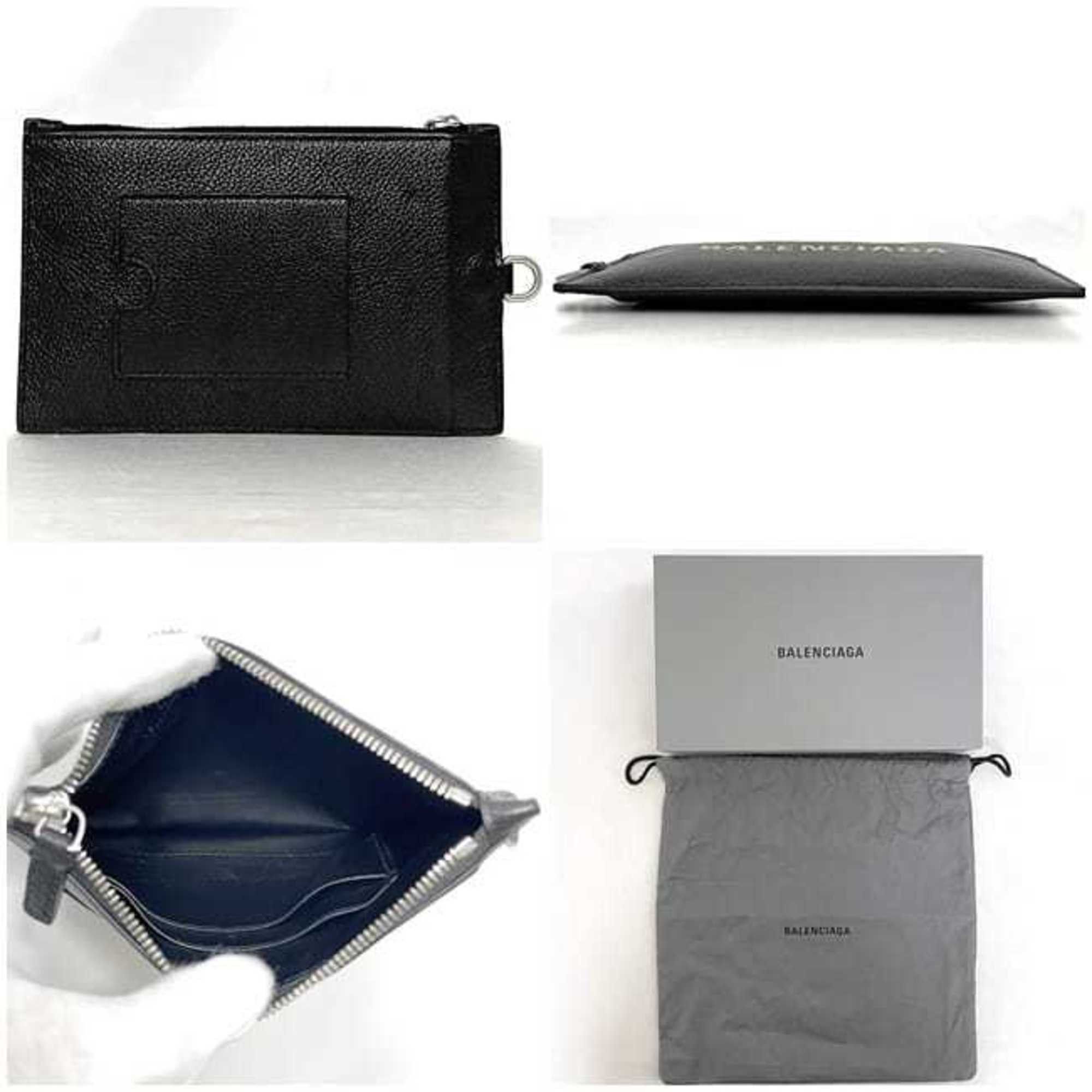 Balenciaga Balenciaga Pass Case ec-23506 Black 616015 Leather 1063 T 584046 BALENCIAGA Card Pouch Coin with Strap for Men and Women Size ONE SIZE - 3 Thumbnail