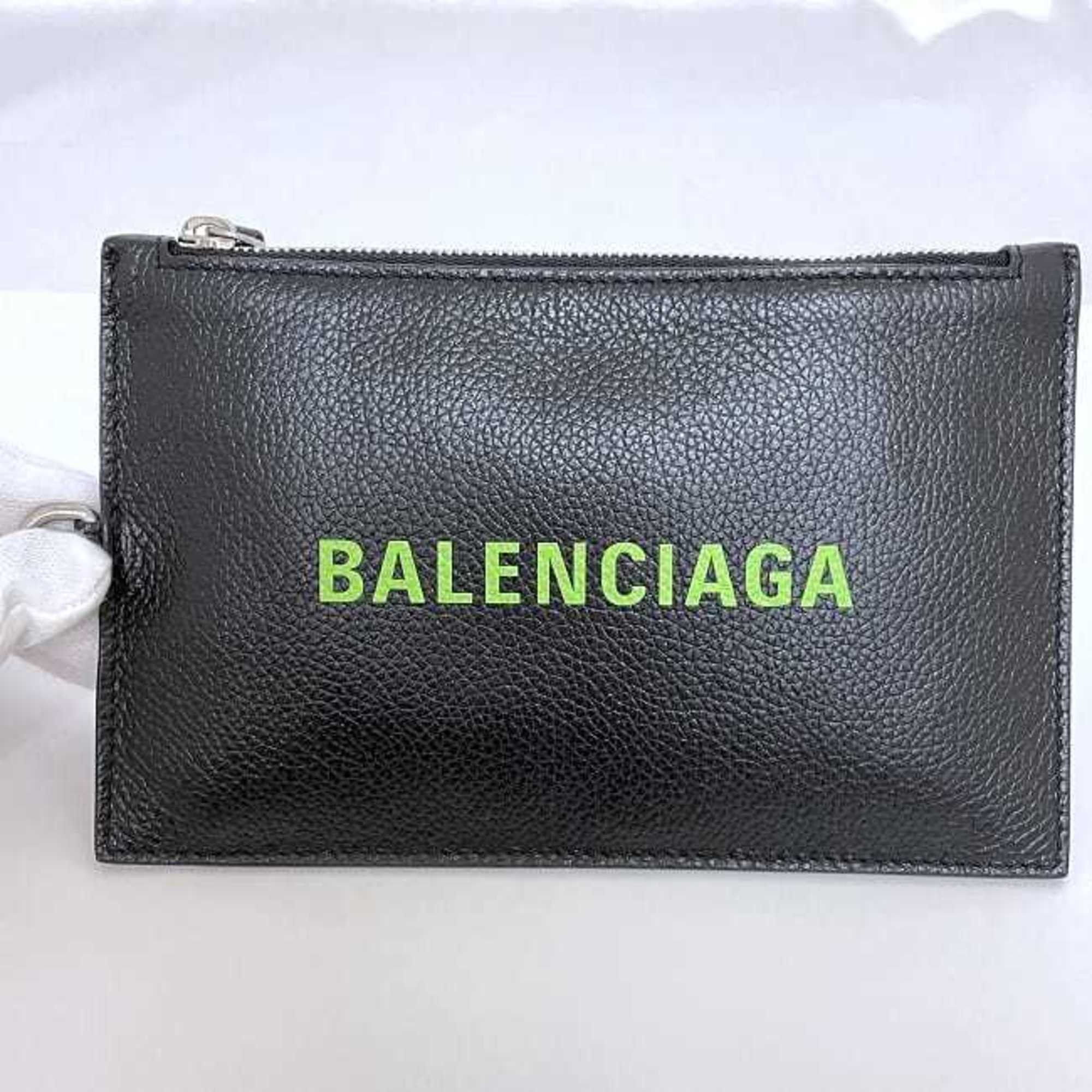 Balenciaga Balenciaga Pass Case ec-23506 Black 616015 Leather 1063 T 584046 BALENCIAGA Card Pouch Coin with Strap for Men and Women Size ONE SIZE - 4 Thumbnail