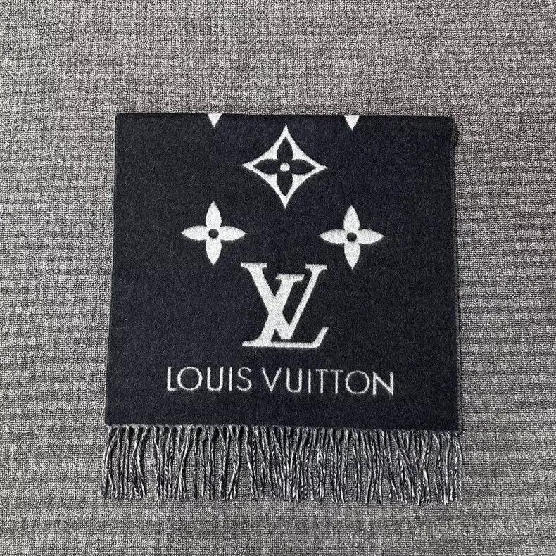Louis Vuitton Louis Vuitton Monogram Logo Cashmere Scarf - dmc Size ONE SIZE - 2 Thumbnail