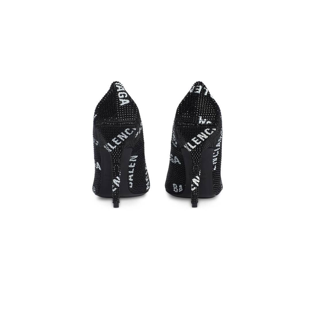 Balenciaga square knife 110mm pump with allover logo rhinestones black Size US 8 / IT 38 - 4 Thumbnail