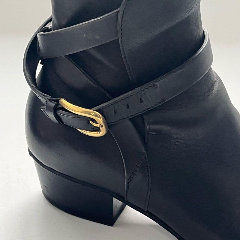 Gucci Gucci Black Leather Ankle Boots Size US 6 / EU 39 - 7 Thumbnail