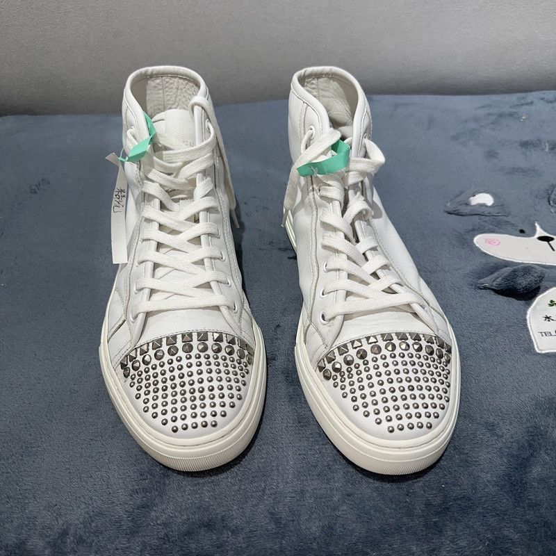 Gucci Gucci White High-Top Studded Sneakers Size US 8.5 / EU 41-42 - 2 Thumbnail