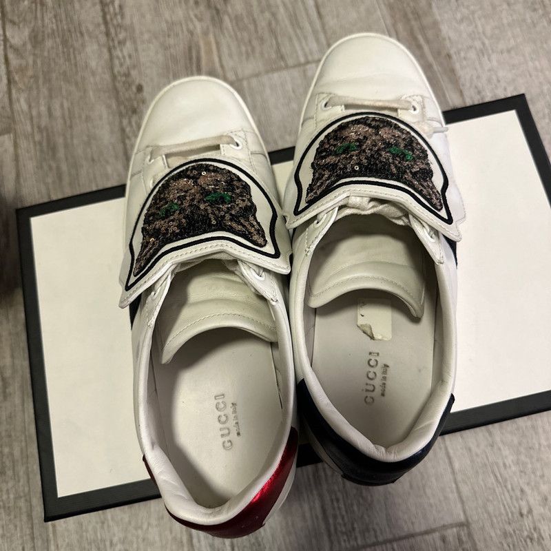 Gucci Gucci Ace Cat Sequin White Sneakers Size US 9.5 / EU 42-43 - 5 Thumbnail