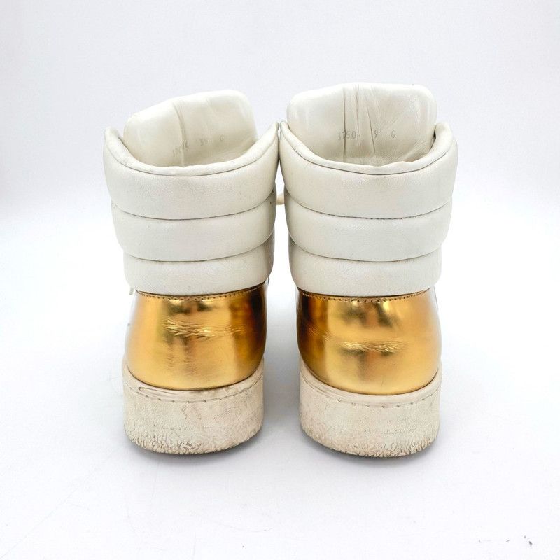 Gucci Gucci Stylish High-Top Sneakers in White and Gold Size US 8 / EU 41 - 2 Thumbnail