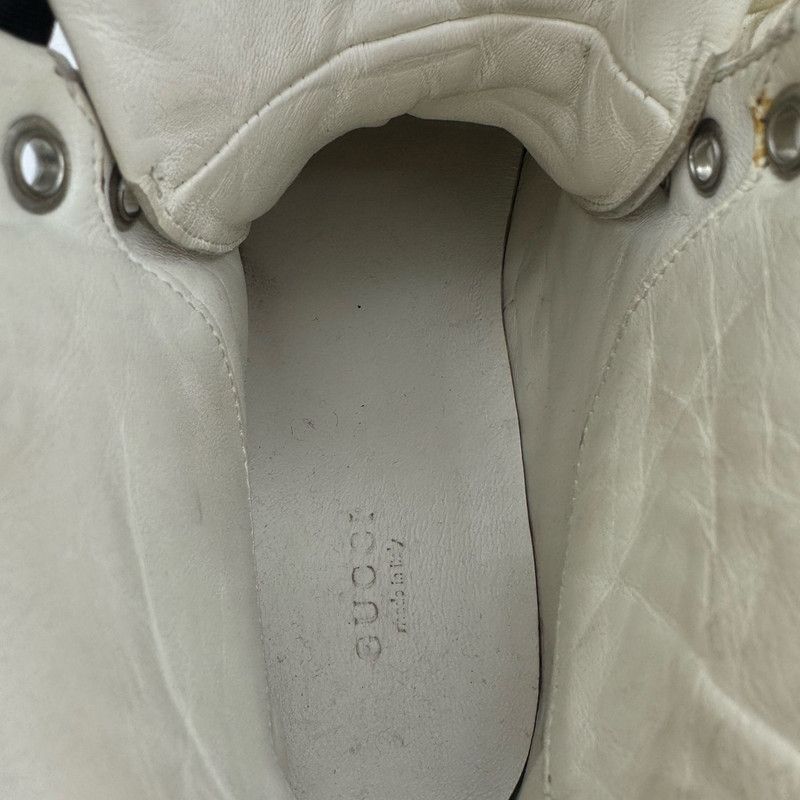 Gucci Gucci Stylish High-Top Sneakers in White and Gold Size US 8 / EU 41 - 8 Thumbnail