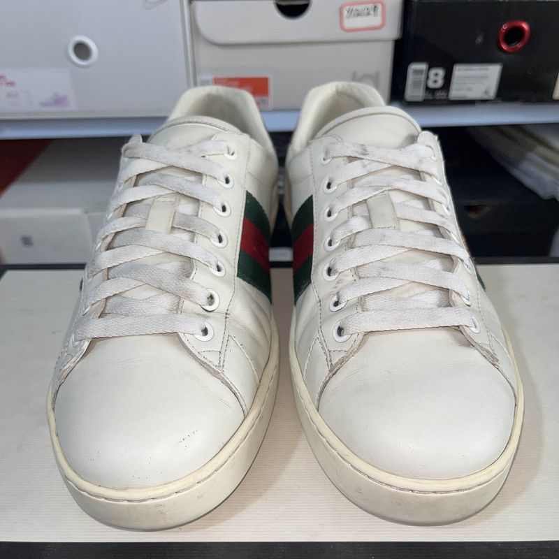Gucci Gucci Ace White Green Fashion Sneakers for Men Size US 8 / EU 41 - 2 Thumbnail