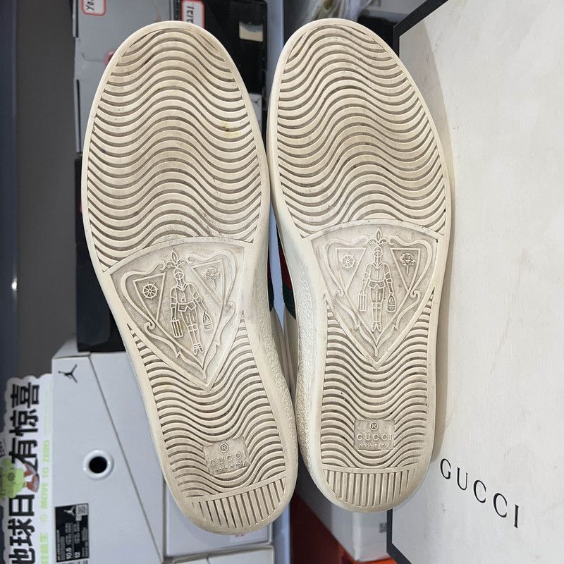Gucci Gucci Ace White Green Fashion Sneakers for Men Size US 8 / EU 41 - 3 Thumbnail