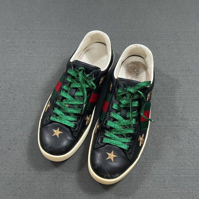 Gucci Gucci Ace Black Canvas Sneakers with Bee Embroidery Size US 8 / EU 41 - 4 Thumbnail
