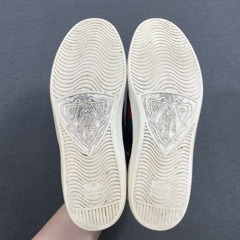 Gucci Gucci Ace Black Canvas Sneakers with Bee Embroidery Size US 8 / EU 41 - 6 Thumbnail