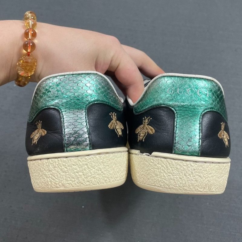 Gucci Gucci Ace Black Canvas Sneakers with Bee Embroidery Size US 8 / EU 41 - 5 Thumbnail