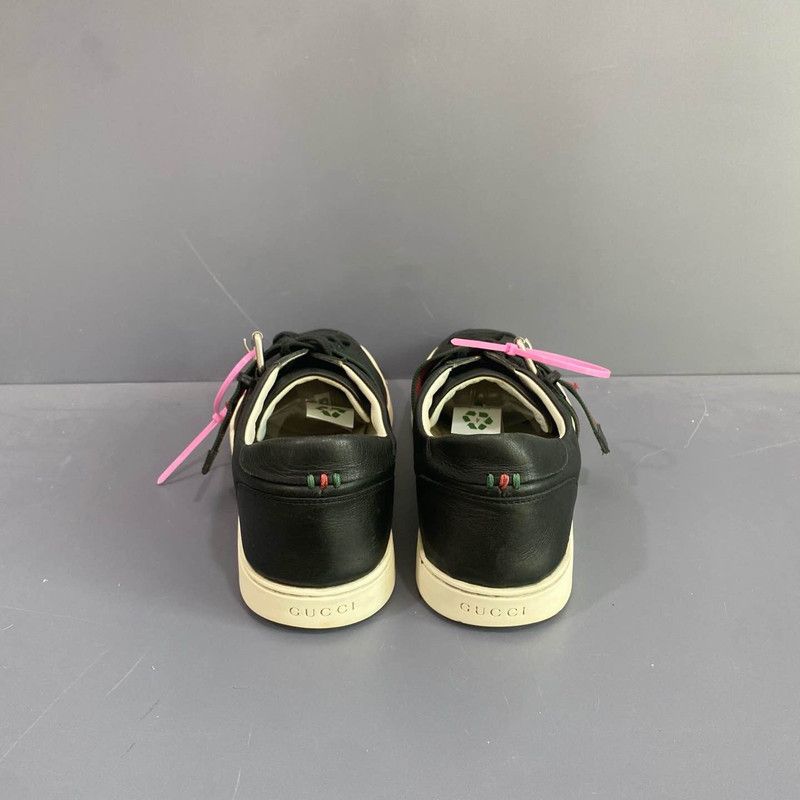 Gucci Gucci Black Leather Low-Top Fashion Sneakers Size US 9.5 / EU 42-43 - 3 Thumbnail