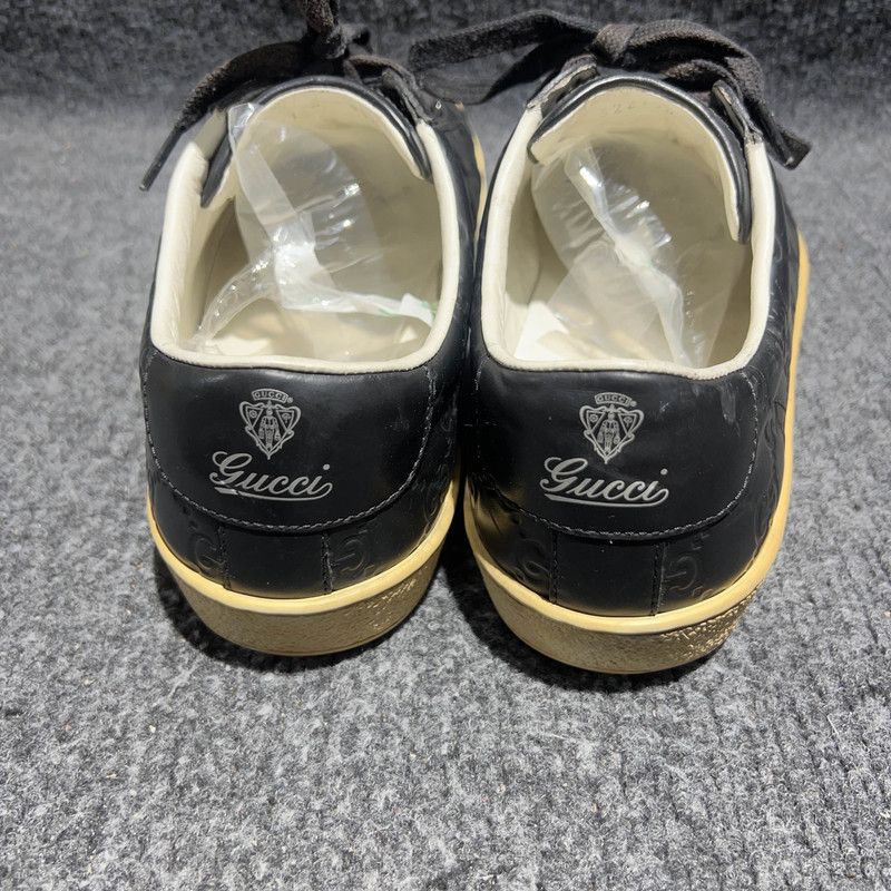 Gucci Gucci Brooklyn Black Leather Low-Top Sneakers Size US 9 / EU 42 - 3 Thumbnail