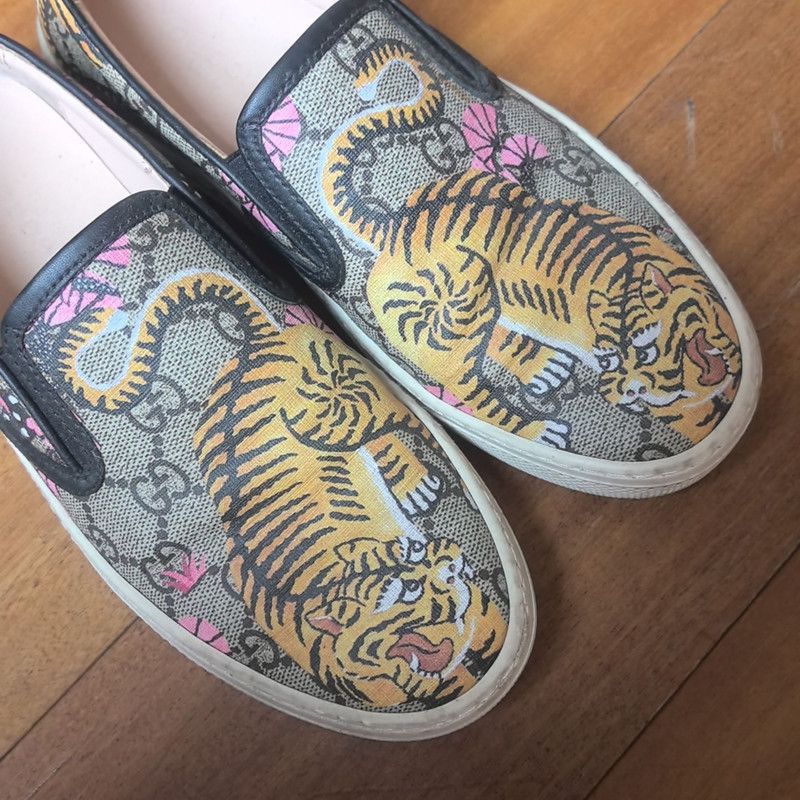 Gucci Gucci Casual Slip-On Shoes with Tiger Print Size US 5.5 / EU 38 - 5 Thumbnail