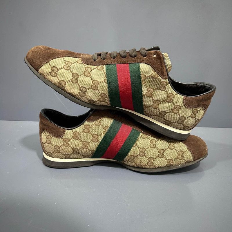 Gucci Gucci Brown Leather Low-Top Casual Sneakers Size US 10.5 / EU 43-44 - 7 Thumbnail