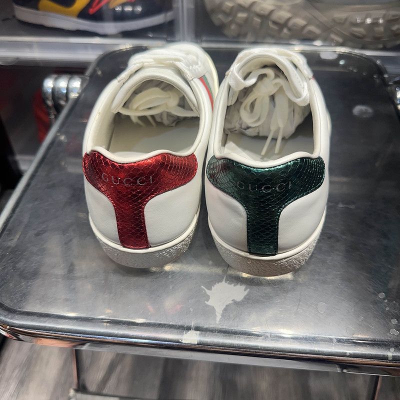 Gucci Gucci Bee Logo Sneaker in White Leather Size US 8.5 / EU 41-42 - 3 Thumbnail