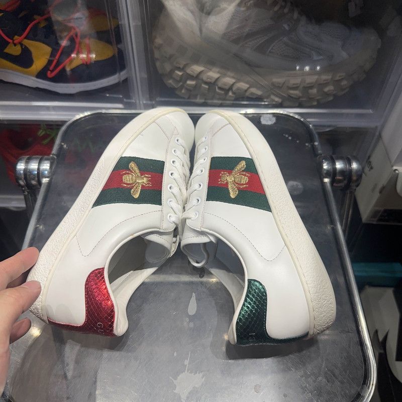 Gucci Gucci Bee Logo Sneaker in White Leather Size US 8.5 / EU 41-42 - 7 Thumbnail