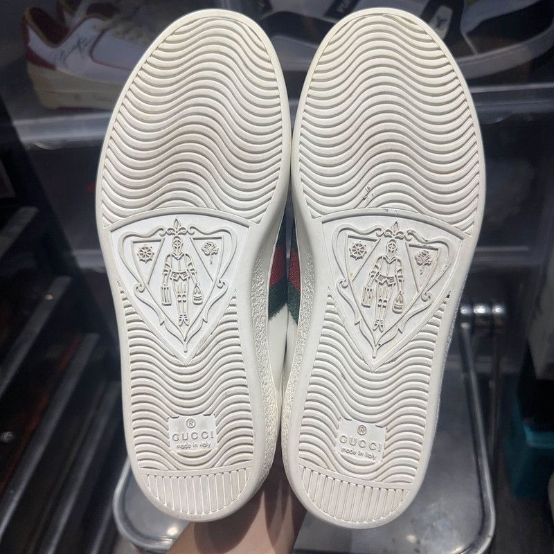 Gucci Gucci Bee Logo Sneaker in White Leather Size US 8.5 / EU 41-42 - 4 Thumbnail