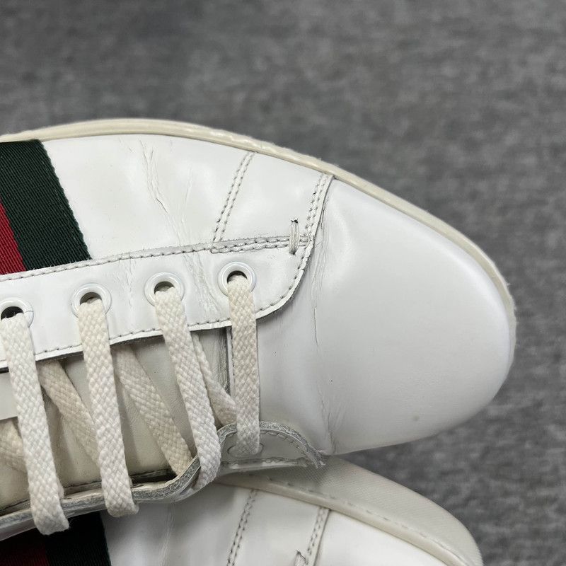 Gucci Gucci Ace Leather Low-Top Sneakers - White Size US 9.5 / EU 42-43 - 7 Thumbnail