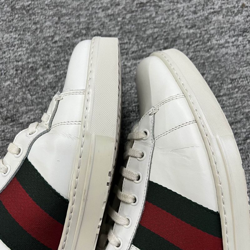 Gucci Gucci Ace Leather Low-Top Sneakers - White Size US 9.5 / EU 42-43 - 8 Thumbnail