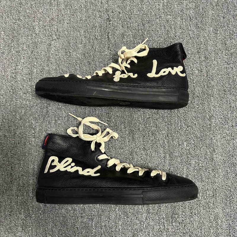 Gucci GUCCI High-Top Leather Sneakers with Love Design Size US 8 / EU 41 - 7 Thumbnail
