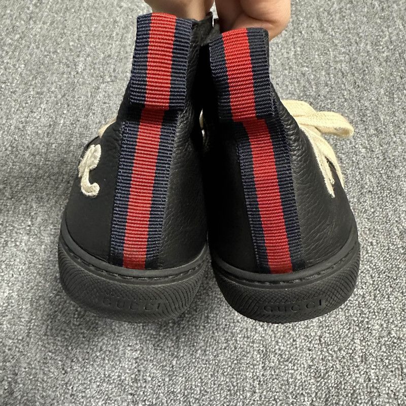 Gucci GUCCI High-Top Leather Sneakers with Love Design Size US 8 / EU 41 - 3 Thumbnail