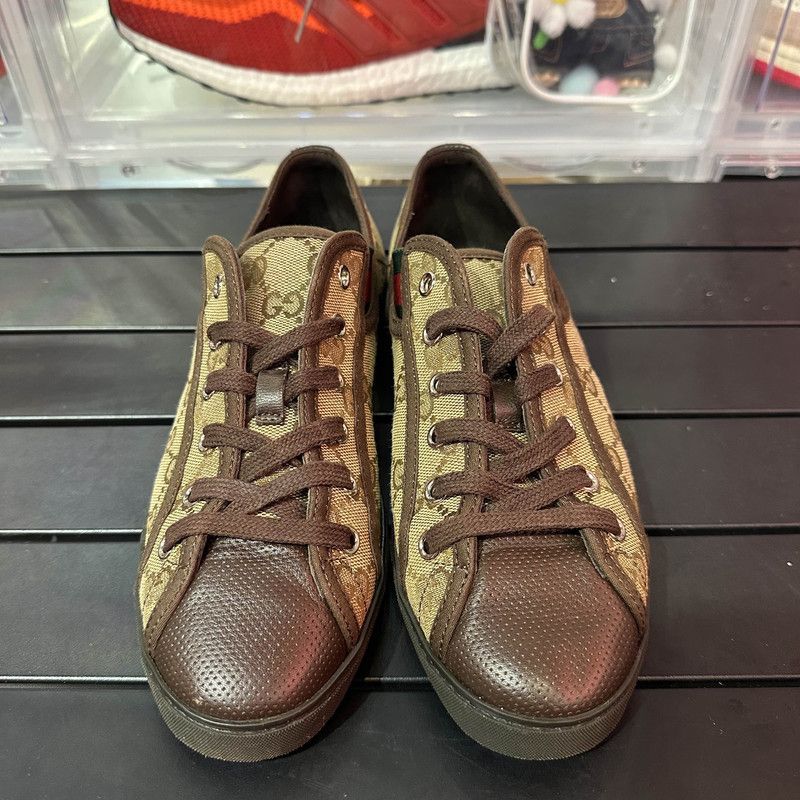 Gucci Gucci Monogram Canvas Casual Sneakers in Dark Wood Size US 5 / EU 37 - 2 Thumbnail