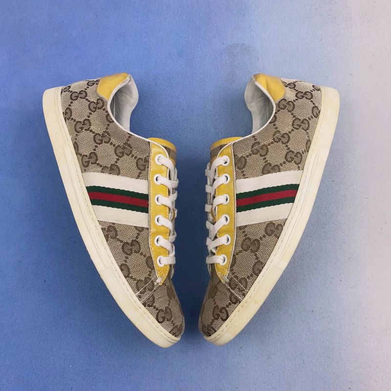 Gucci Gucci Brown and Yellow Casual Sneakers Size US 6.5 / EU 39-40 - 7 Thumbnail