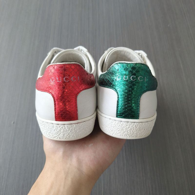 Gucci Gucci Stylish Leather Sneakers in White and Green Size US 5.5 / EU 38 - 3 Thumbnail