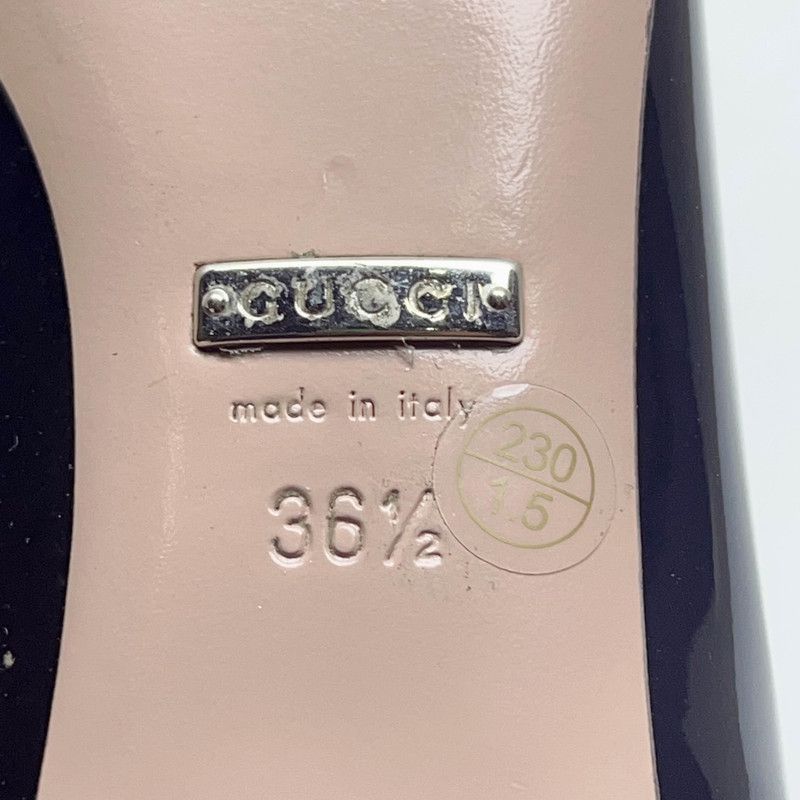 Gucci Gucci Black Patent Leather Heeled Flats with Diamond Buckle Size US 6.5 / EU 39-40 - 6 Thumbnail