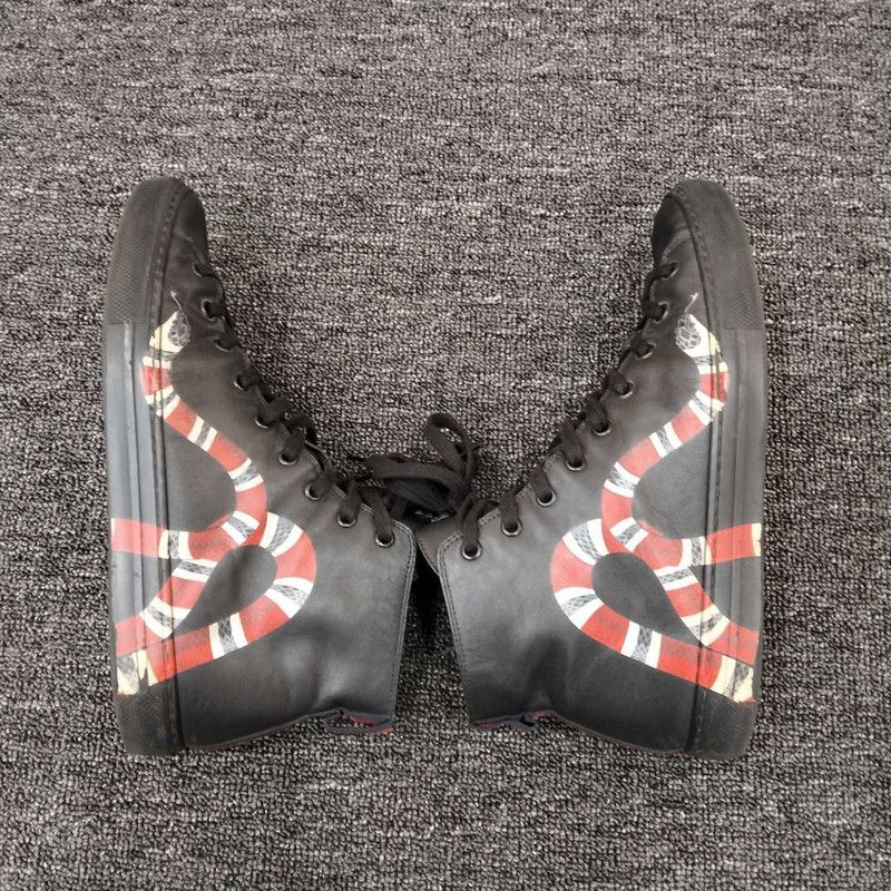 Gucci Gucci Black Leather High-Top Casual Sneakers Size US 8 / EU 41 - 2 Thumbnail