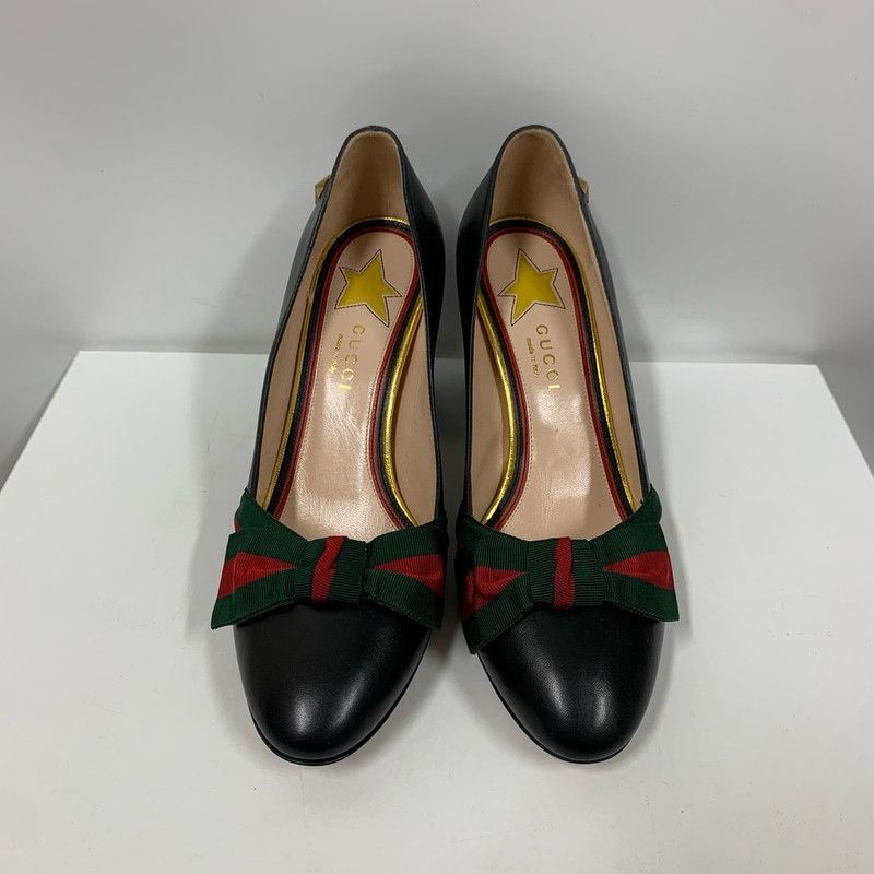 Gucci Gucci Black Mid-Heel Pumps with Bow Size US 7.5 / EU 40-41 - 2 Thumbnail
