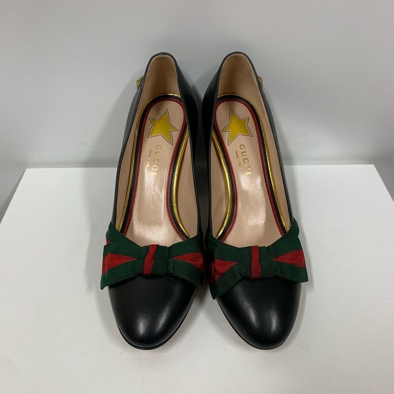 Gucci Gucci Black Mid-Heel Pumps with Bow Size US 7.5 / EU 40-41 - 4 Thumbnail
