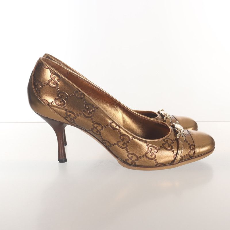 Gucci Gucci Metallic High Heels with Logo Design Size US 6.5 / EU 39-40 - 7 Thumbnail