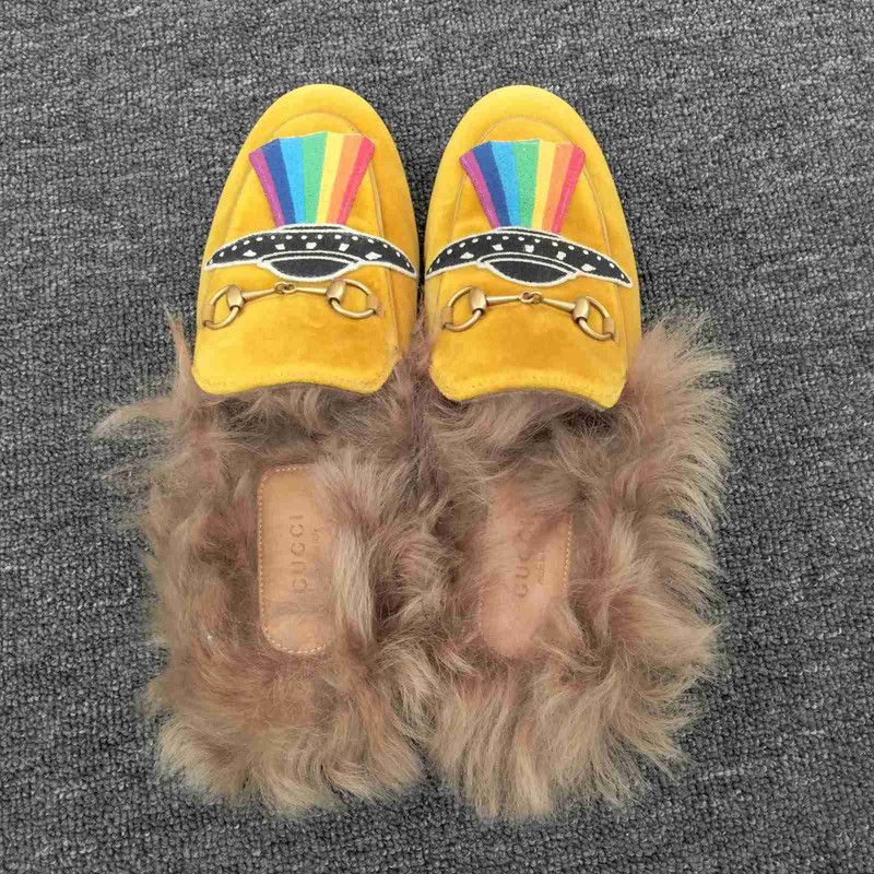 Gucci Gucci Rainbow UFO Embroidered Fur Slippers Size US 7.5 / EU 40-41 - 7 Thumbnail