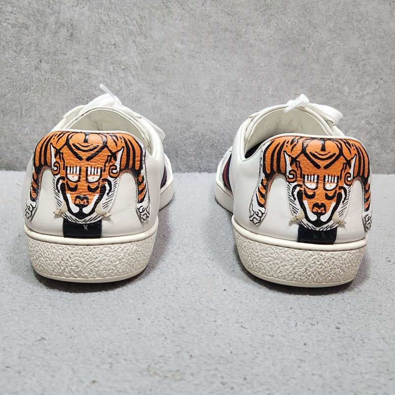 Gucci Gucci Ace Fashion Tiger Graphic Low-Top Sneakers Size US 9.5 / EU 42-43 - 3 Thumbnail