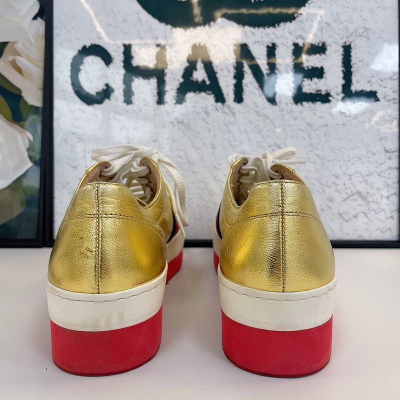 Gucci Gucci Casual Sneakers with Gold Finish Size US 5.5 / EU 38 - 4 Thumbnail
