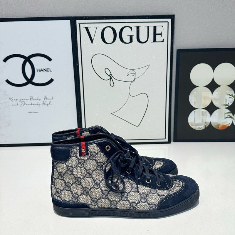 Gucci Gucci Logo High-Top Casual Sneakers Size US 7.5 / EU 40-41 - 8 Thumbnail