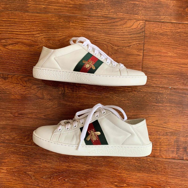 Gucci Gucci Ace Leather Bee Low-Top Sneakers Size US 6.5 / EU 39-40 - 3 Thumbnail