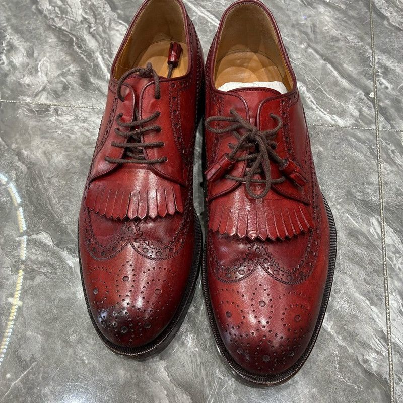 Gucci Gucci Men's Red Brogue Casual Shoes Size US 8.5 / EU 41-42 - 2 Thumbnail