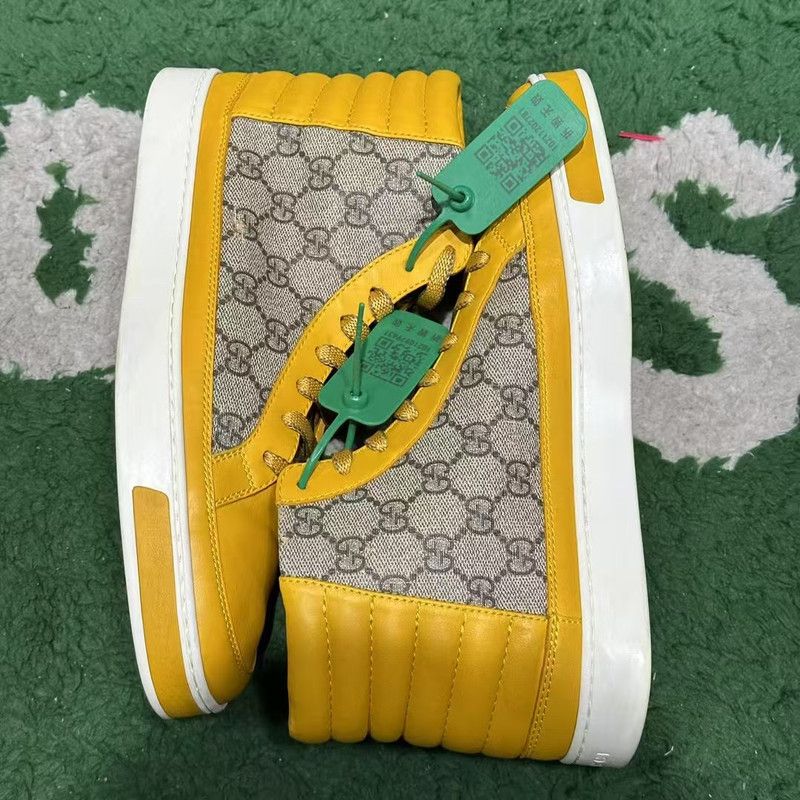 Gucci Gucci GG Monogram Supreme Yellow Sneakers Size US 8 / EU 41 - 4 Thumbnail