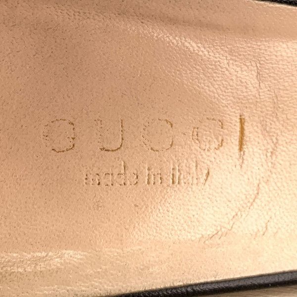 Gucci Gucci Black Leather Chunky Heeled Shoes Size US 5.5 / EU 38 - 7 Thumbnail