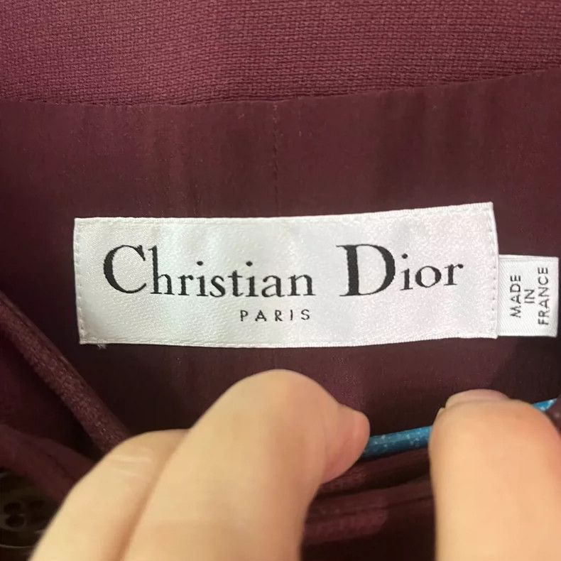 Dior Christian Dior Burgundy Wool Coat - dmc Size S / US 4 / IT 40 - 3 Thumbnail