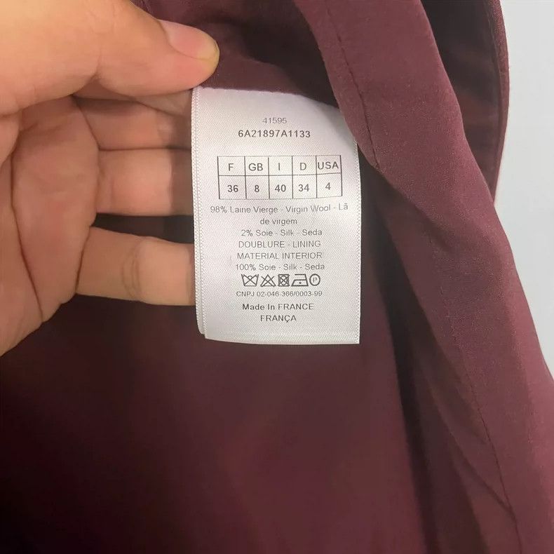 Dior Christian Dior Burgundy Wool Coat - dmc Size S / US 4 / IT 40 - 4 Thumbnail