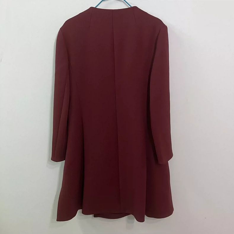 Dior Christian Dior Burgundy Wool Coat - dmc Size S / US 4 / IT 40 - 2 Thumbnail